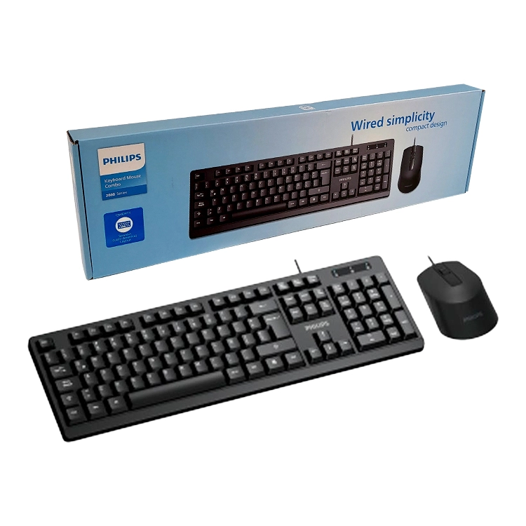 Combo Philips Serie 2000 USB 1200DPI 104 Keys Negro Art.SPT6234B